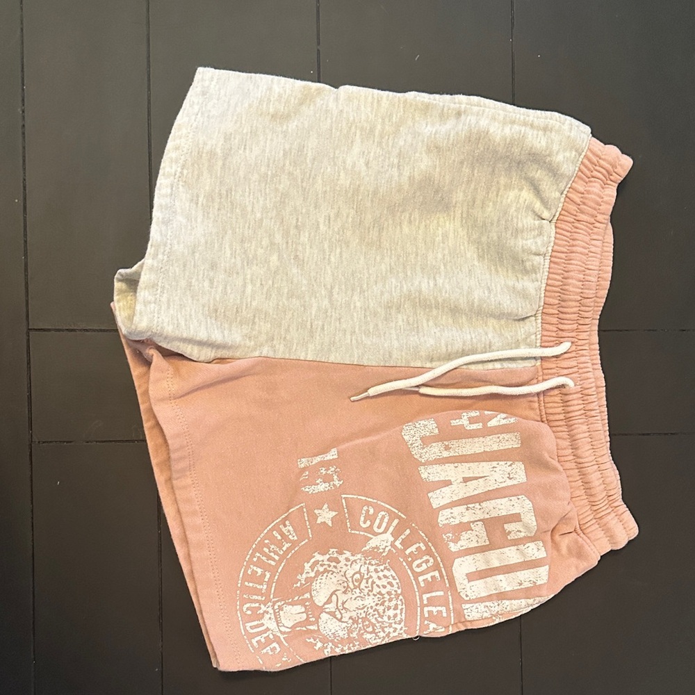 Zoe + Liv Pink and Cream Cozy Shorts